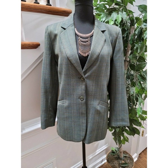 Pendleton Women's Multicolor Wool Single Breasted Two Buttons Fitted Blazer 10 - Picture 1 of 12